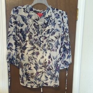 Elle Women's Blouse - Purple and Black Floral